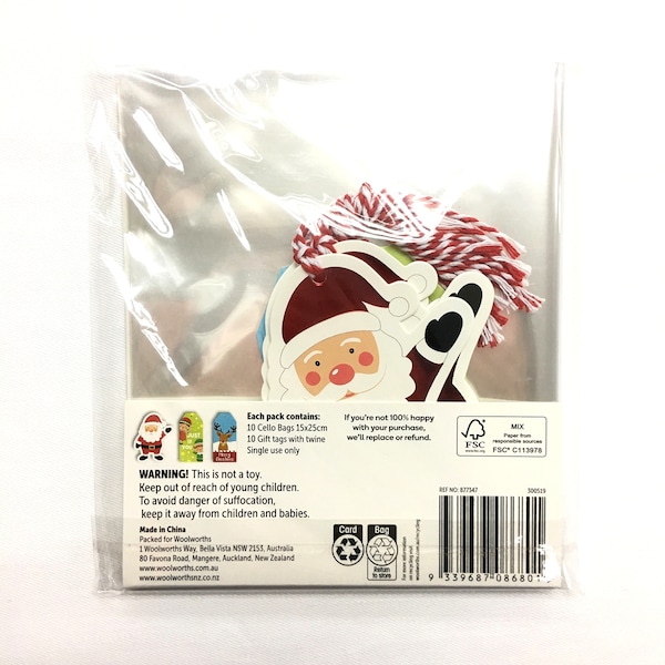 Christmas Baking Bags And Tags 10 Pack