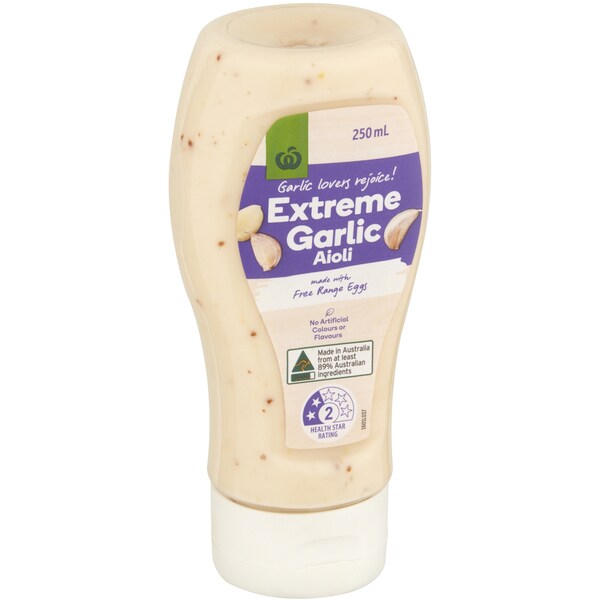 Woolworths Extreme Garlic Aioli 250mL