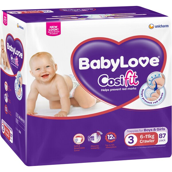BabyLove Cosifit Nappies Crawler 6-11Kg 87 pack