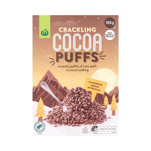 Woolworths Cocoa Puffs 500g bunch