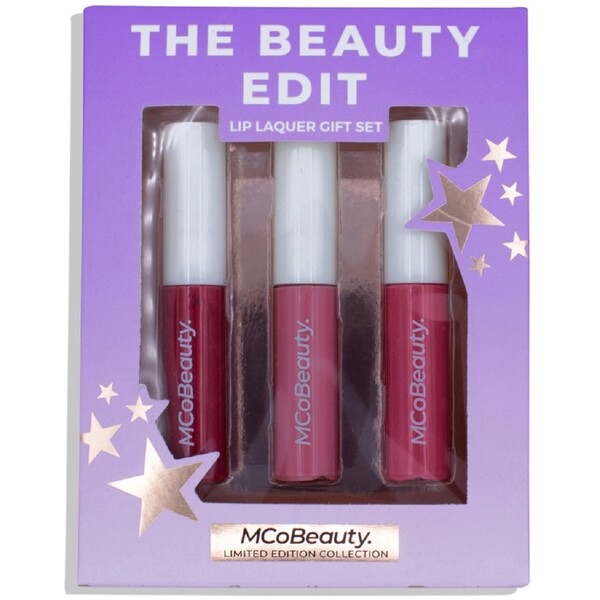MCoBeauty The Beauty Edit Lip Lacquer Pinks Gift Set 3 pack