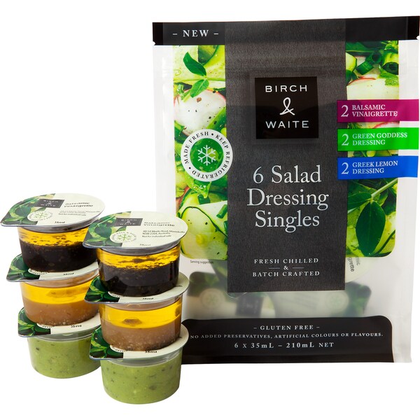 Birch & Waite 6 Salad Dressing Singles 35ml x6 Pack