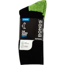 Bonds Mens Work Crew Socks Size 6+ 3 pack – Woolworths