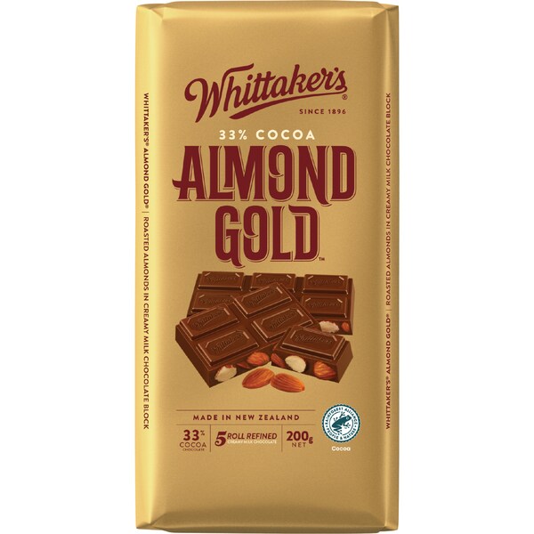 Whittaker's Block Almond Gold 200g
