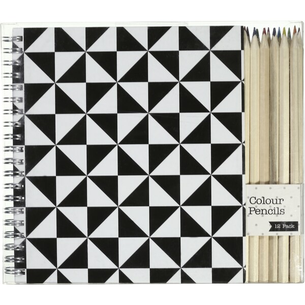 Woolworths Sketch Book With 12Pk Colour Pencils each