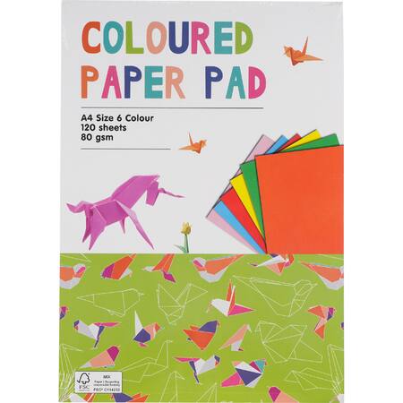 Paper Click Small Get Paperclick A4 Coloured Paper Pad 120 Pages each delivered to your ...