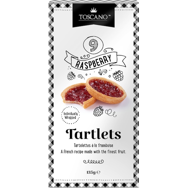 Toscano Raspberry Tartlets 9 Pack