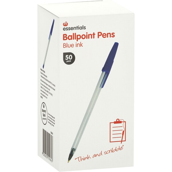 Essentials Ballpoint Pen Blue 50 pack