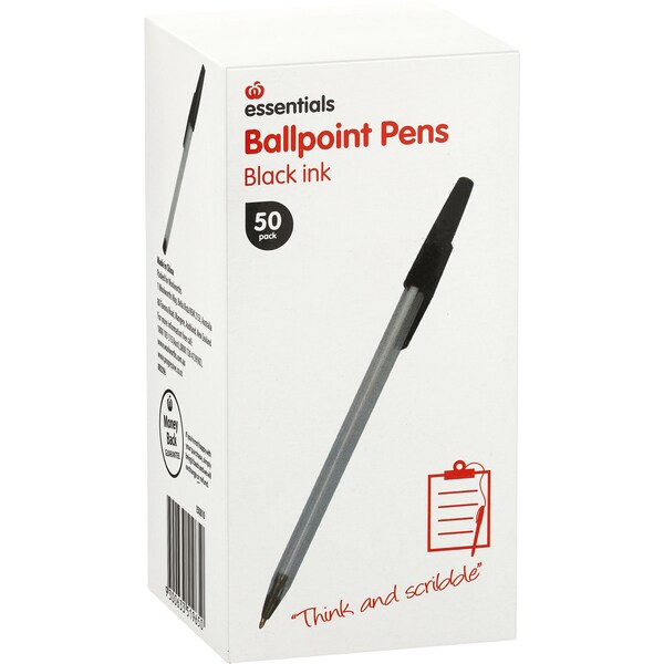 Essentials Ballpoint Pen Black 50 pack