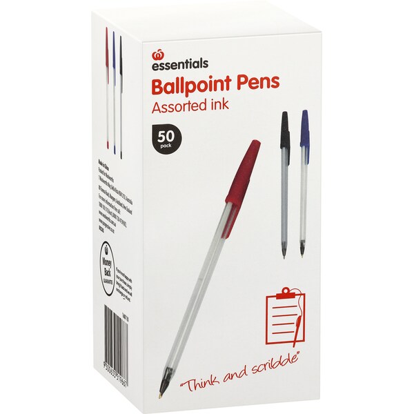 Essentials Ballpoint Pen Assorted 50 pack