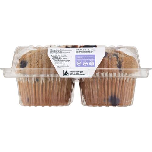 Woolworths Blueberry Muffins 4 Pack bunch