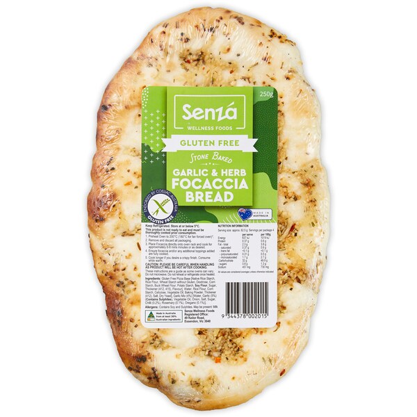 Senza Gluten Free Garlic & Herb Focaccia 250g