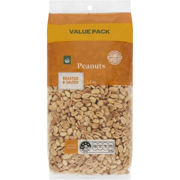Woolworths Peanuts Roasted & Salted 1.3kg