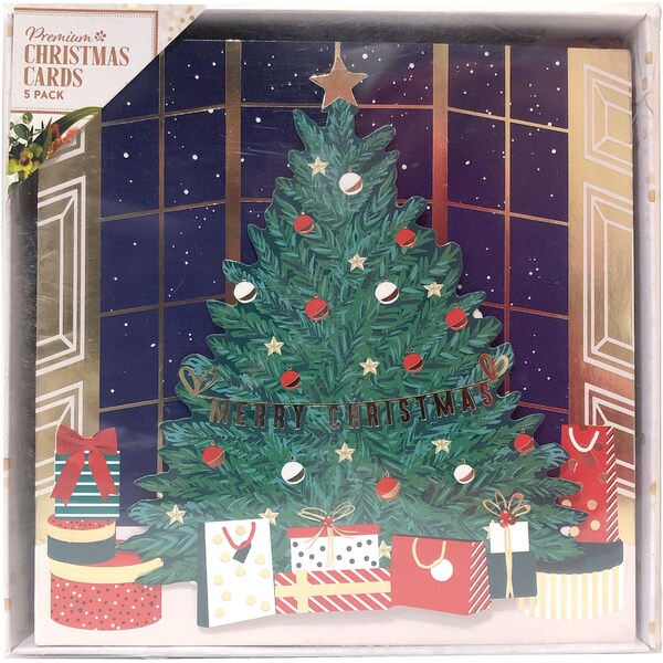Christmas Premium Tree Cards 5 Pack