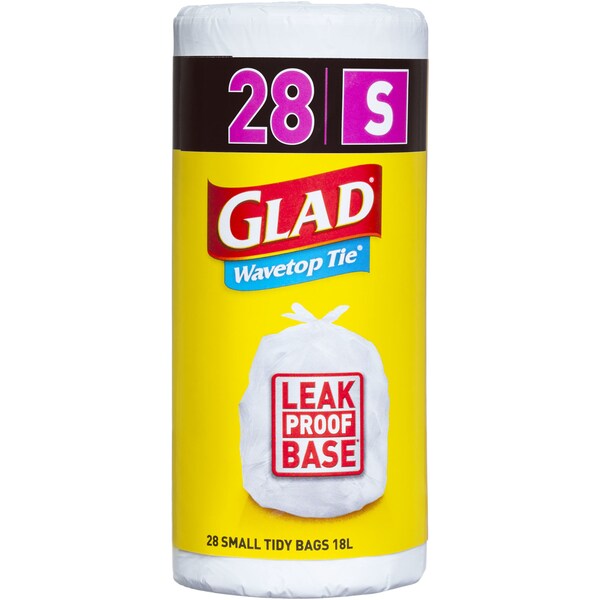 Glad Wavetop Kitchen Tidy Bags Small White 28pk