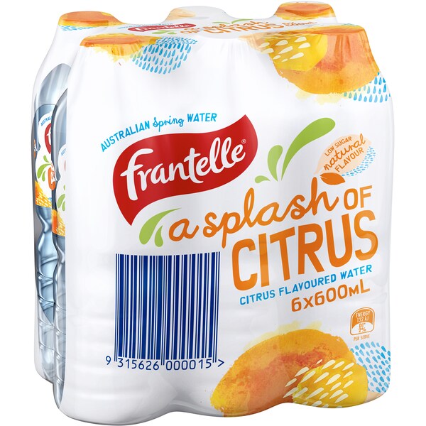 Frantelle Flavoured Water With a Splash Of Citrus 6x600ml