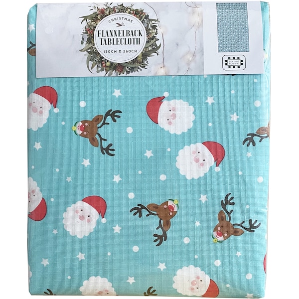 Christmas Flannelback Table Cloth Assorted Each