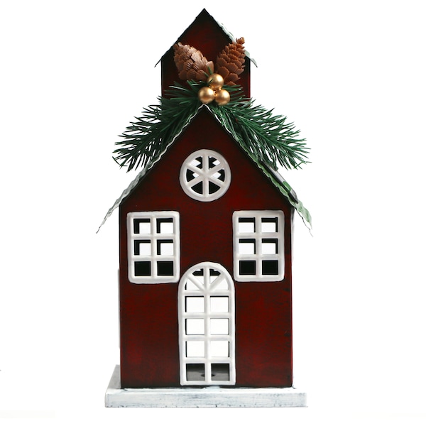 Christmas Solar Powered Metal House Assorted Each
