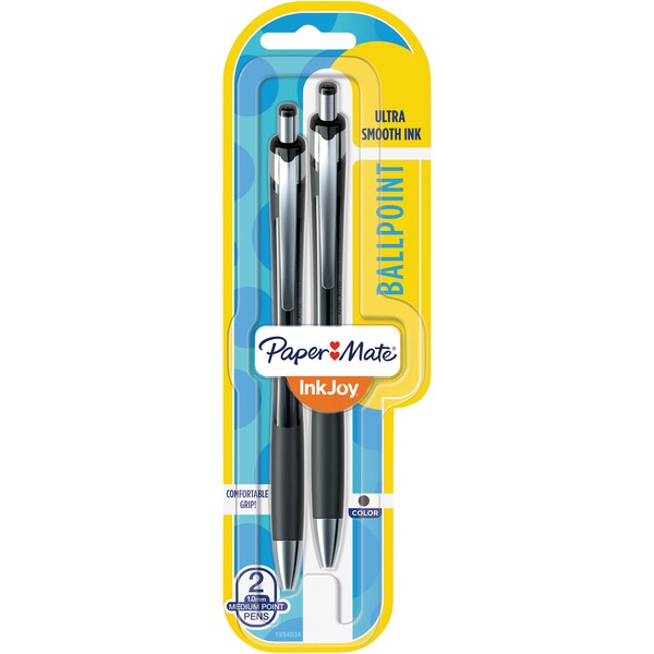 Paper Mate Inkjoy Pen 550Rt 1.0 Black 2 Pack