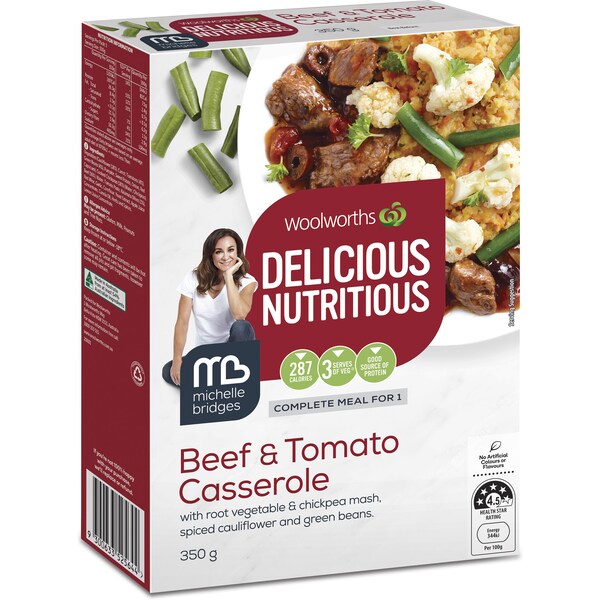 Woolworths Delicious Nutritious Meals Beef & Tomato Casserole 350g