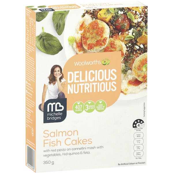 Woolworths Delicious Nutritious Meals Salmon Fishcakes 350g