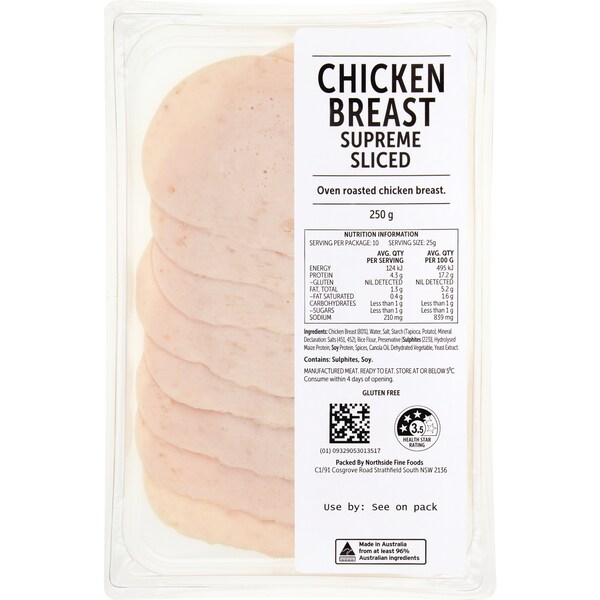Chicken Breast Supreme Sliced 250g