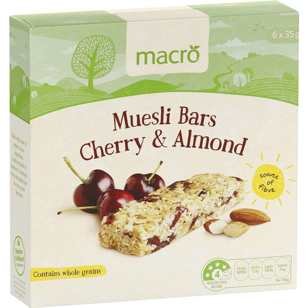 Macro Muesli Bars Cherry Almond 210g