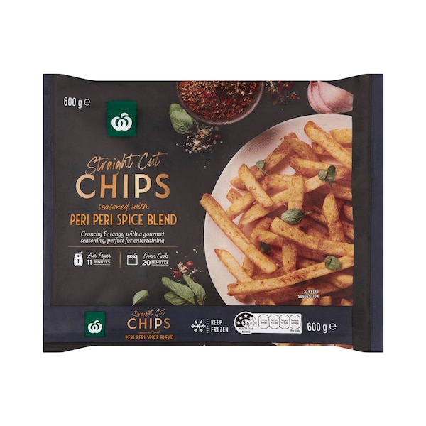 Woolworths Straight Cut Peri Peri Chips 600g