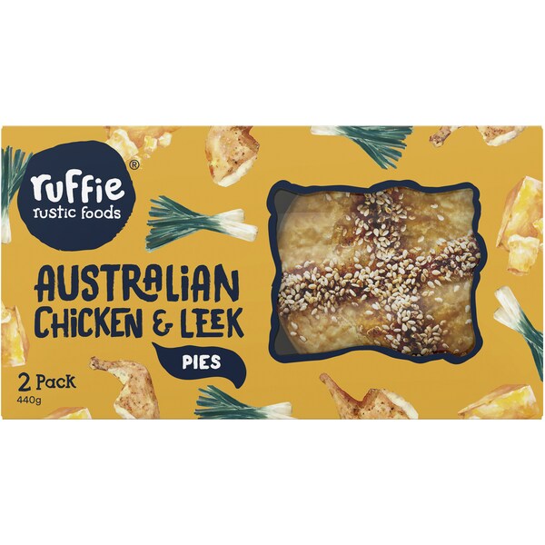 Ruffie Australian Chicken & Leek Pies 2 Pack