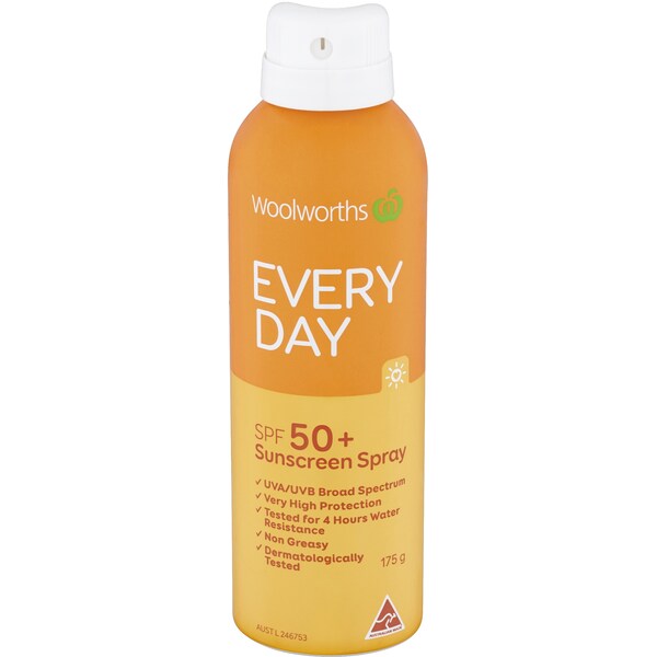Woolworths SPF 50+ Everyday Sunscreen Spray 175g