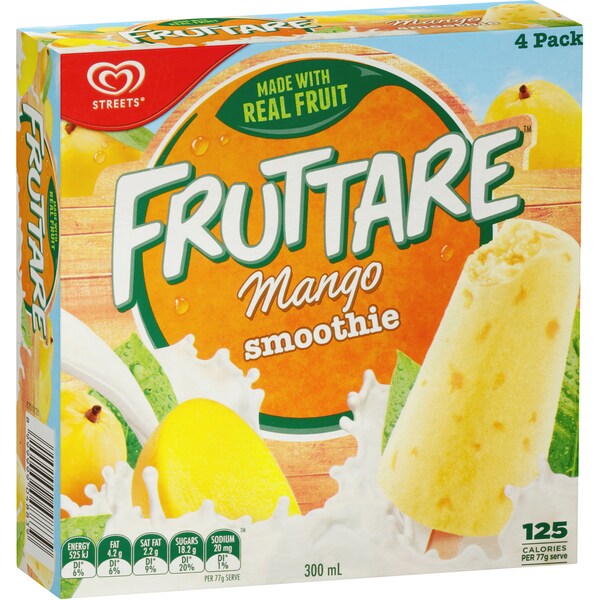 Streets Fruttare Fruit Smoothie Mango 4 Pack