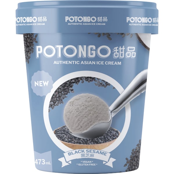 Potongo Authentic Asian Ice Cream Black Sesame 473ml