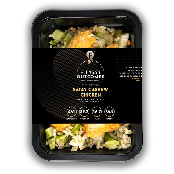 Fitness Outcomes Satay Cashew Free Range Chicken Frozen Meal 350g