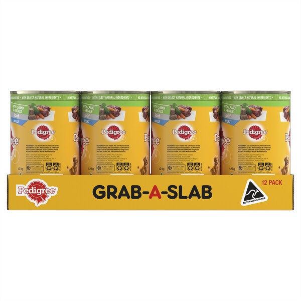 Pedigree Dog Food Cans Lamb Veg 12x1.2kg
