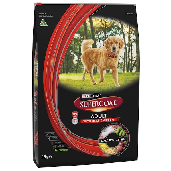 Supercoat Adult Dog Dry Food With Real Chicken 12kg