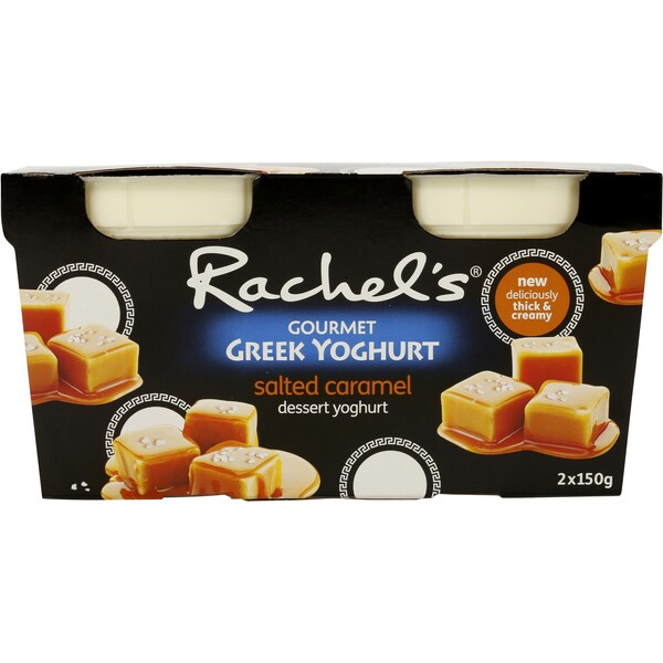 Rachel's Gourmet Greek Yoghurt Salted Caramel 2x150g