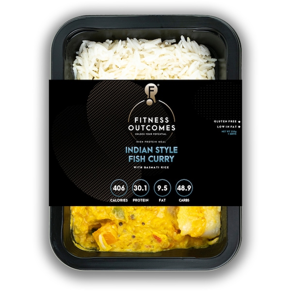 Fitness Outcomes Indian Style Fish Curry With Rice Frozen Meal 350g