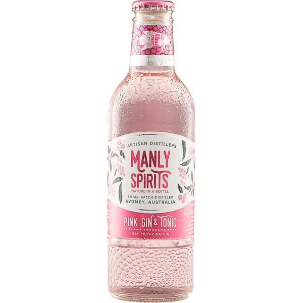 Manly Spirits Pink Gin & Tonic Bottle 275mL
