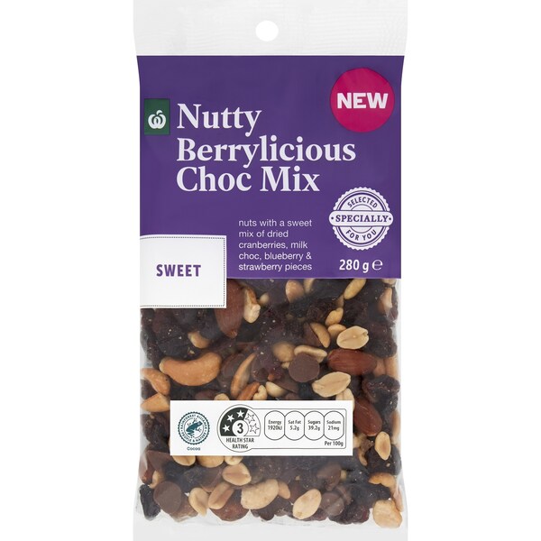 Woolworths Nutty Berrylicious Choc Mix 280g