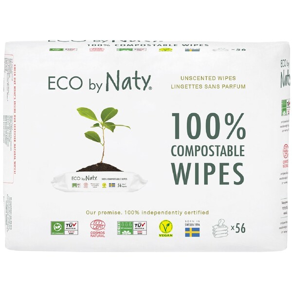 Eco By Naty Baby Wipes Unscented Triple Pack 56g x 3 pack