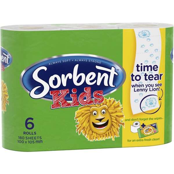 Sorbent Kids Toilet Tissue 6 Pack