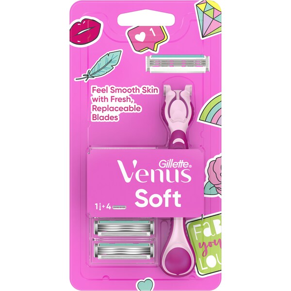 Gillette Venus Simply Women's Razor & 4 Razor Blade Refill each