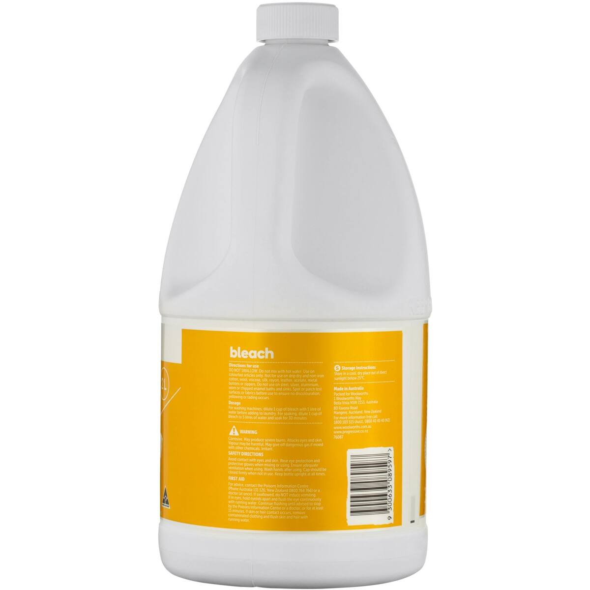 Woolworths Essentials Bleach Lemon 2l bunch