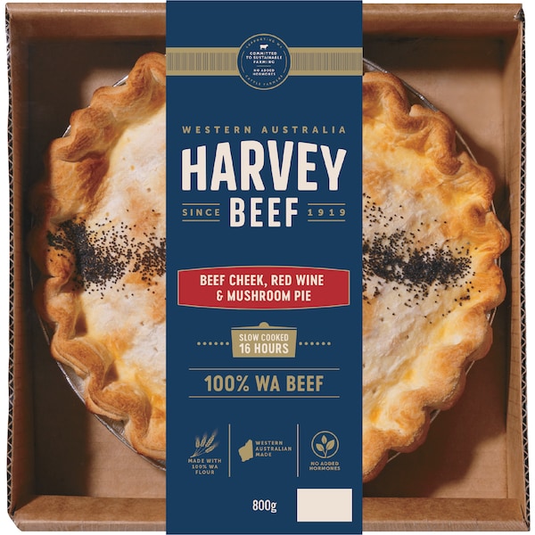 Harvey Beef Beef Cheek With Red Wine & Mushroom Pie 800g