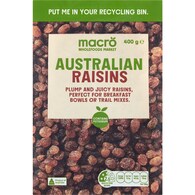 Macro Australian Raisins