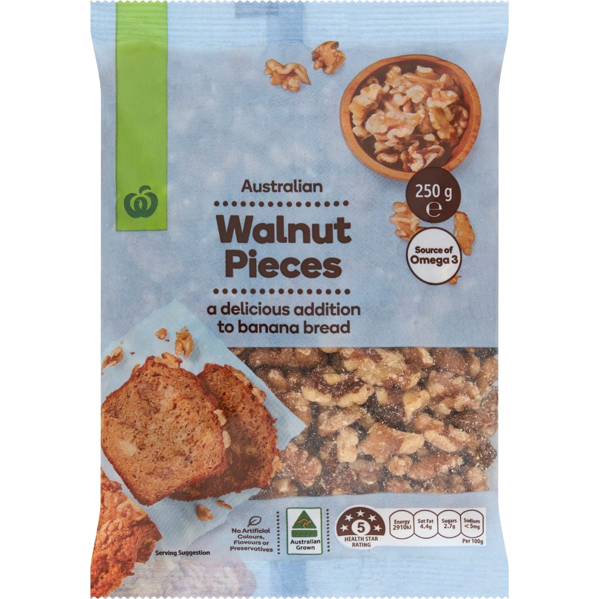 Woolworths Walnuts Pieces 250g bunch