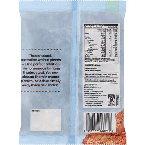 Woolworths Walnuts Pieces 250g bunch