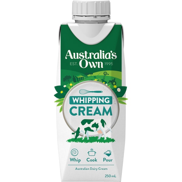 Australia's Own UHT Whipping Cream 250mL