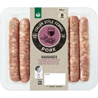 Woolworths 6 Pack Italian Style Fennel Pork Sausages