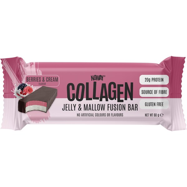 Noway Collagen Jelly & Mallow Fusion Bar Berries & Cream Flavour 60g